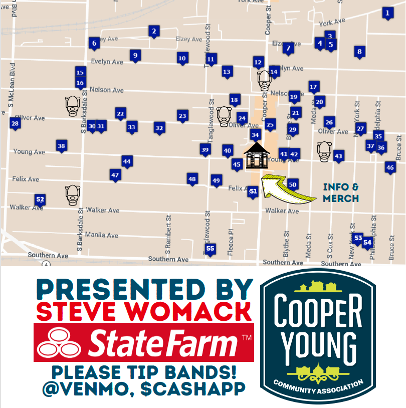 Cooper-Young Porchfest map